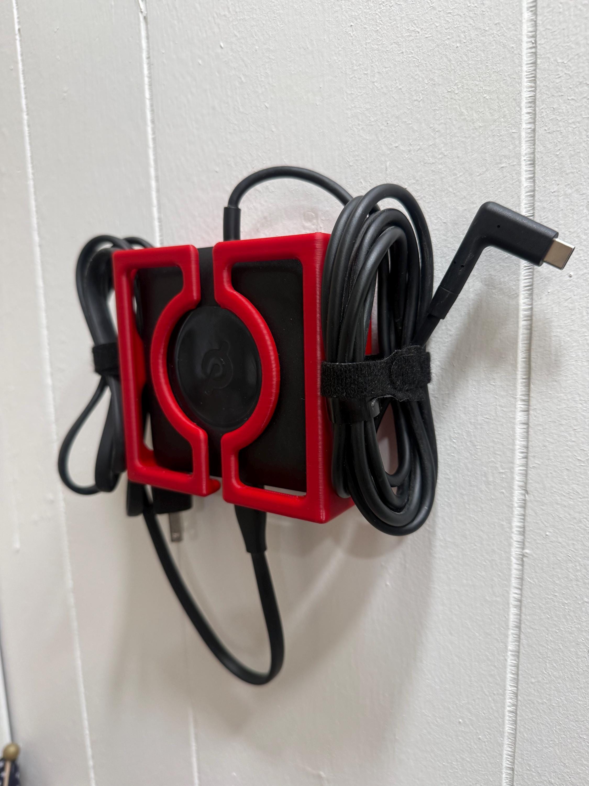 Peloton Power Brick Wall Mount | 3D Printed Charger Holder | No-Drill | Cable Organizer | Made in USA
