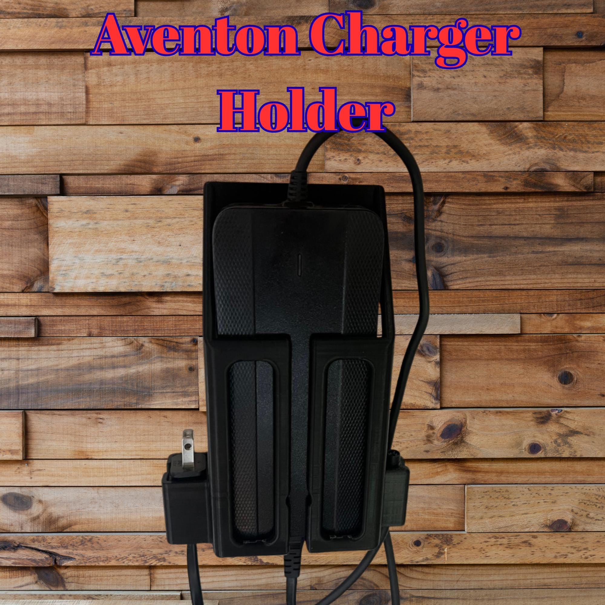 Aventon E-Bike Charger Wall Mount Holder | 3D Printed | Ventilated | Cord Organizer | Made in USA