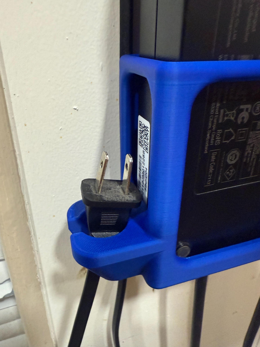 Custom Sized E-Bike Charger Wall Mount | 3D Printed to Order | Universal Fit | Ventilated | Made in USA