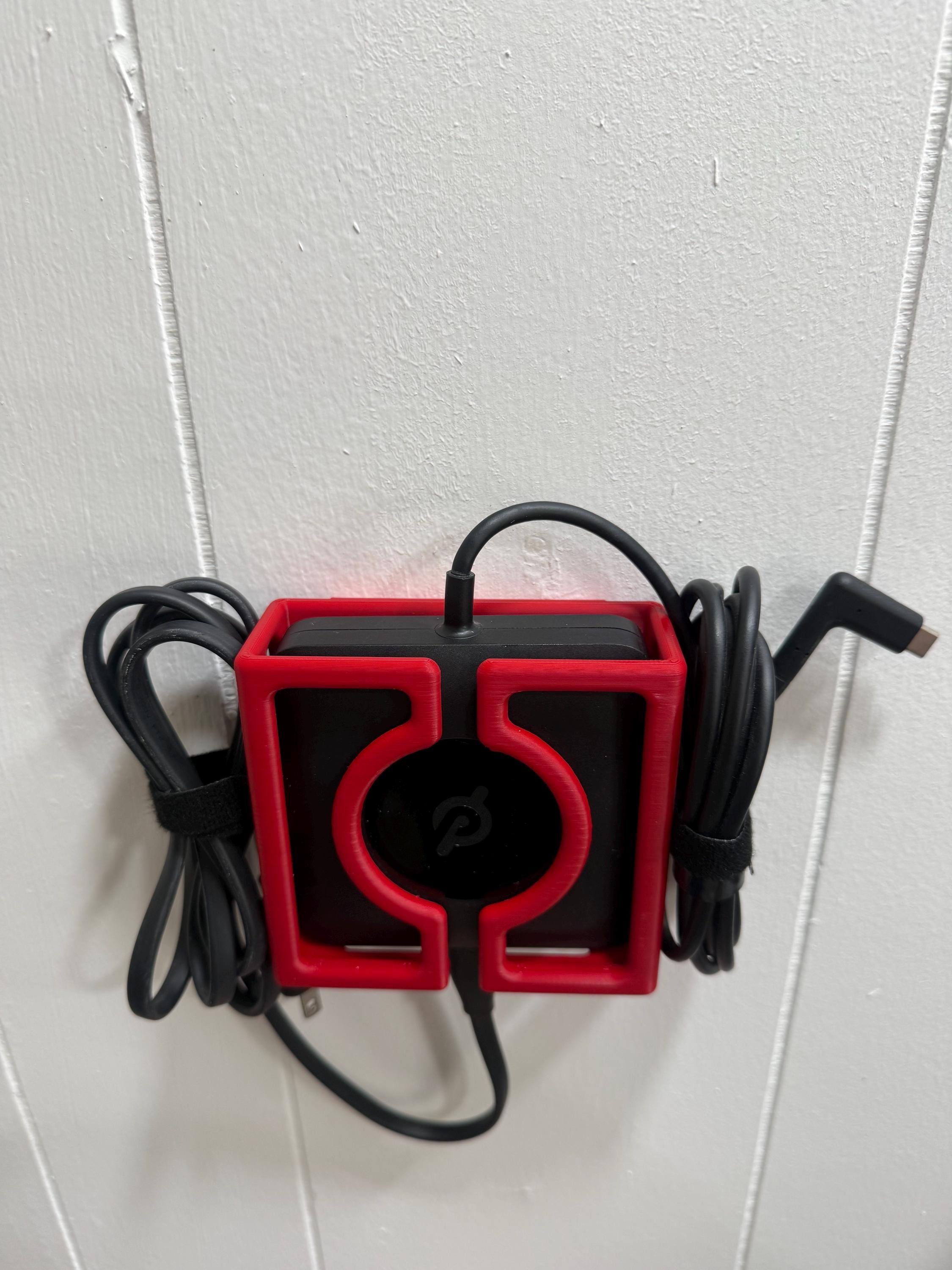 Peloton Power Brick Wall Mount | 3D Printed Charger Holder | No-Drill | Cable Organizer | Made in USA
