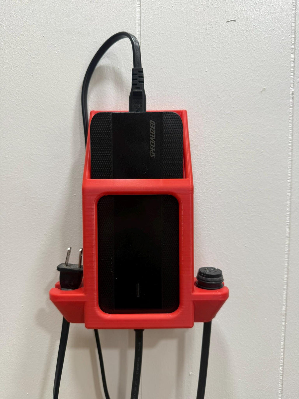 Specialized Turbo Levo Charger Holder | Wall Mount for Gen 3 eBike Charger 98916-5643 | Ventilated 3D Printed, Made in USA