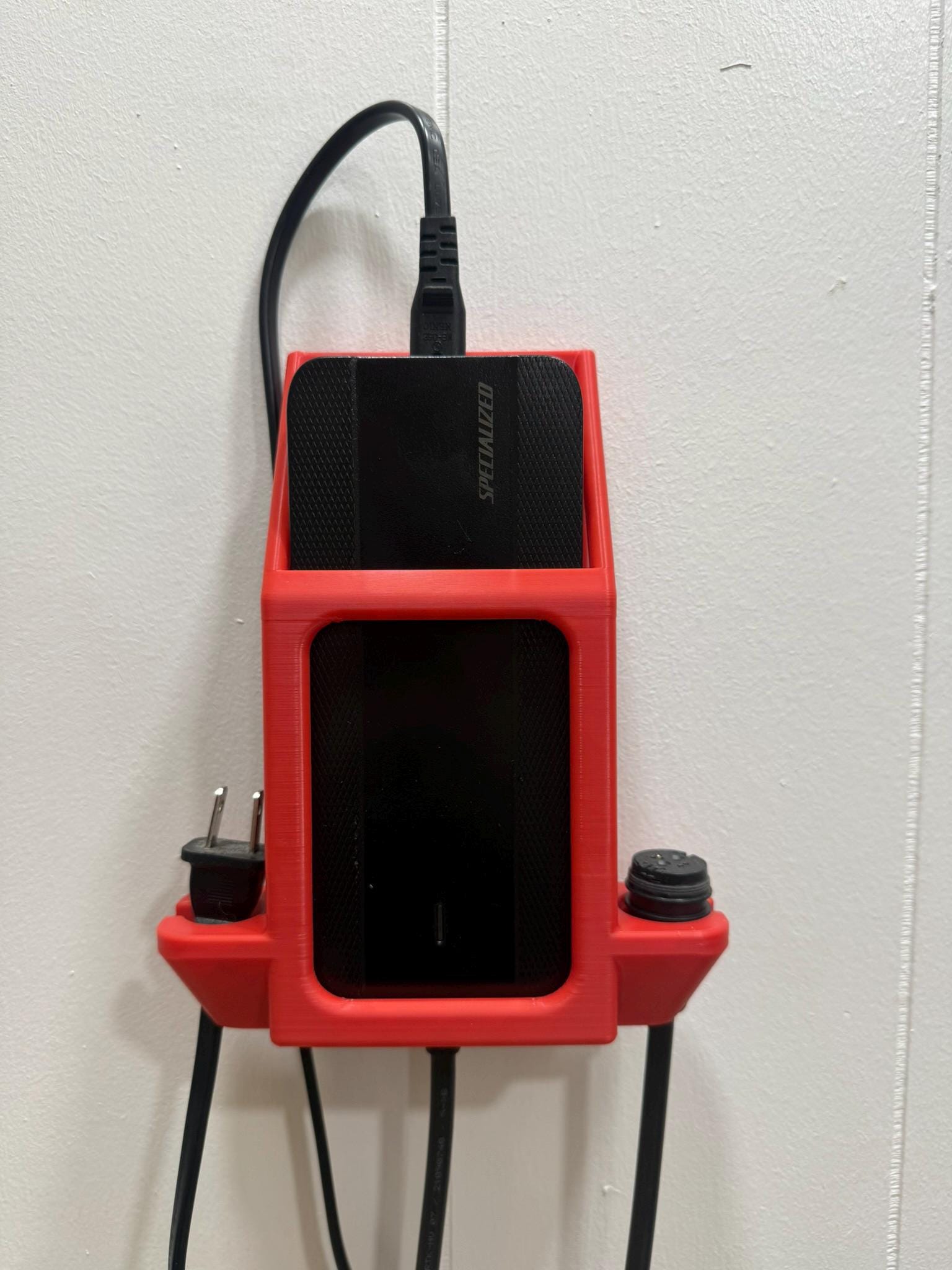 Specialized Turbo Levo Charger Holder | Wall Mount for Gen 3 eBike Charger 98916-5643 | Ventilated 3D Printed, Made in USA