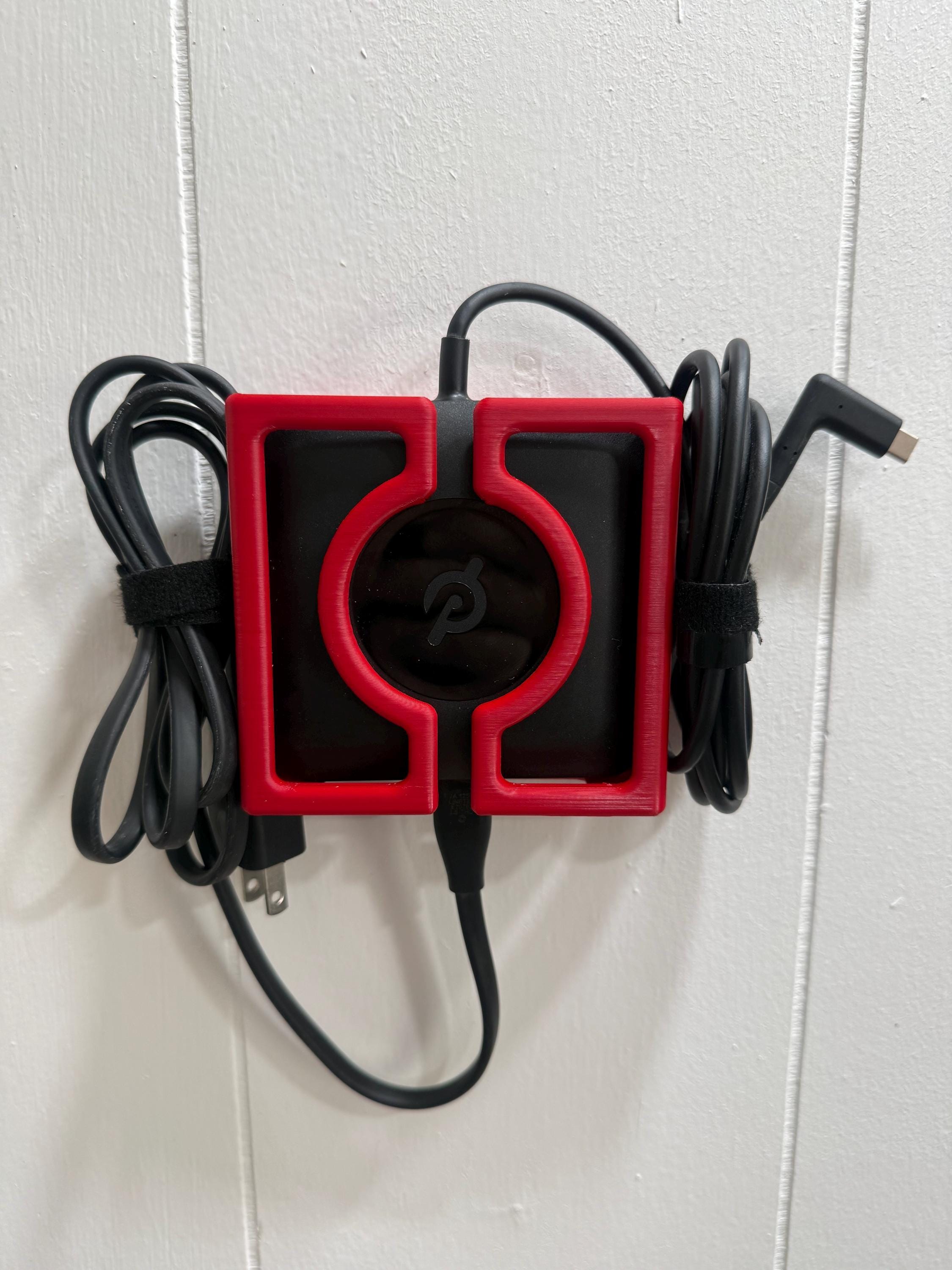 Peloton Power Brick Wall Mount | 3D Printed Charger Holder | No-Drill | Cable Organizer | Made in USA