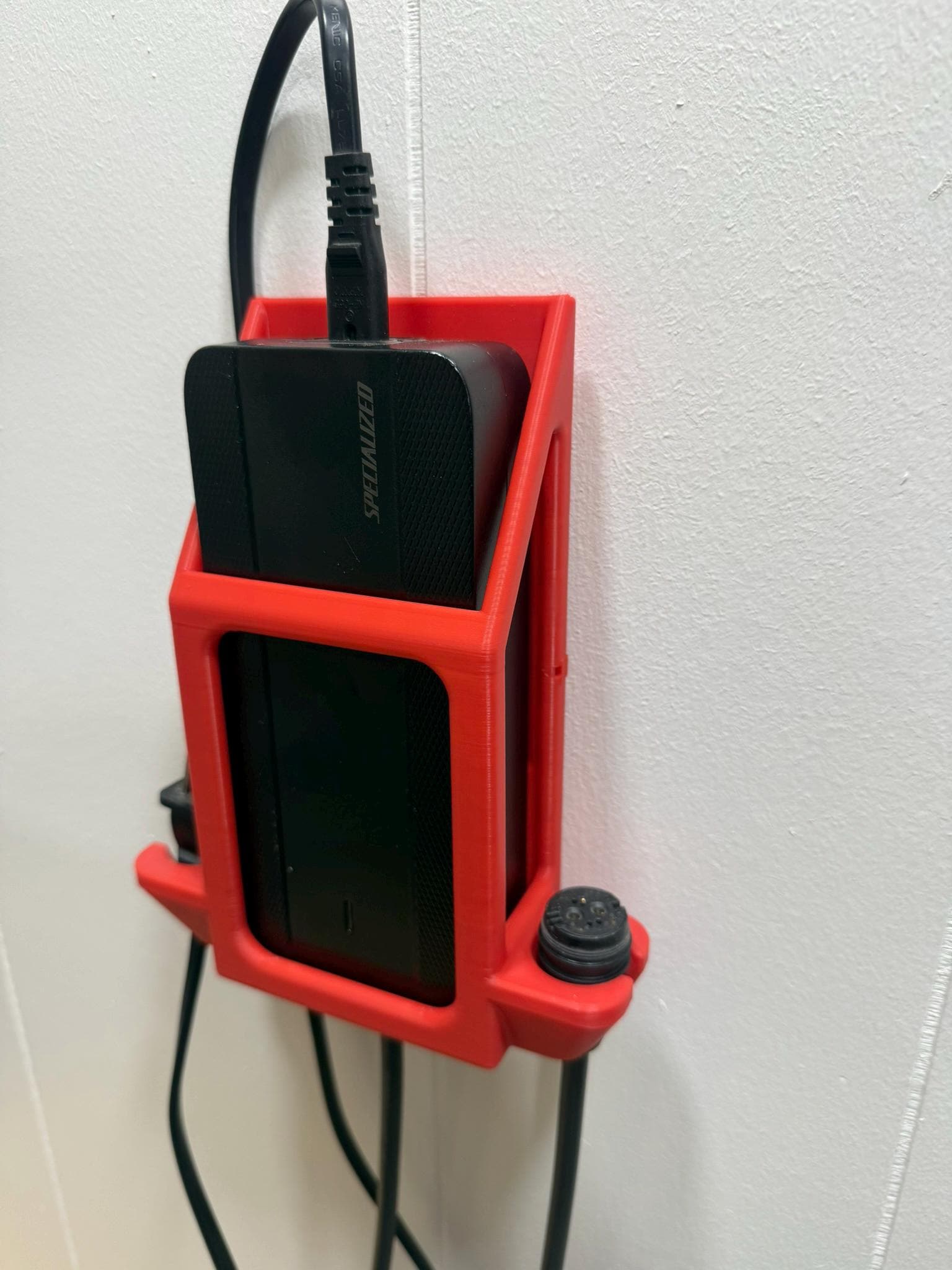 Specialized Turbo Levo Charger Holder | Wall Mount for Gen 3 eBike Charger 98916-5643 | Ventilated 3D Printed, Made in USA